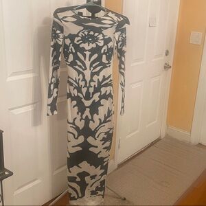 Green and White Patterned Dress